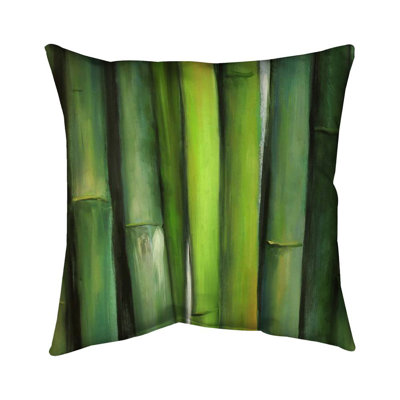 Green bamboo - 16"x16" Throw pillow cover - Poly twill - Print on demand