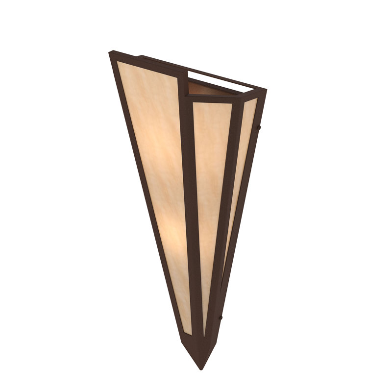 2 - Light Flush Mounted Sconce, Glass, Beige, Café Noir