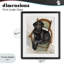 Labrador noir sur chaise, reproduction sous verre, conception de George Dyachenko-996846183-996846181