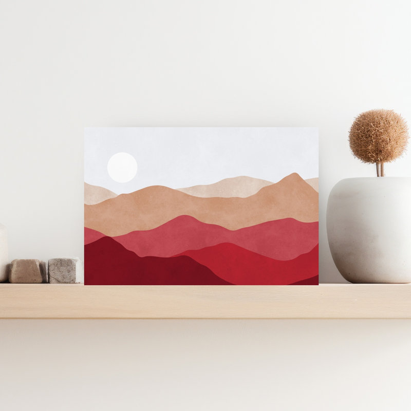 «Desert Mountains», impression murale minimaliste de paysage moderne de montagne, H 12 po x l 18 po