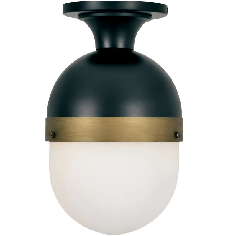 Plafonnier extérieur noir mat à 1 ampoule Marie l 8 po