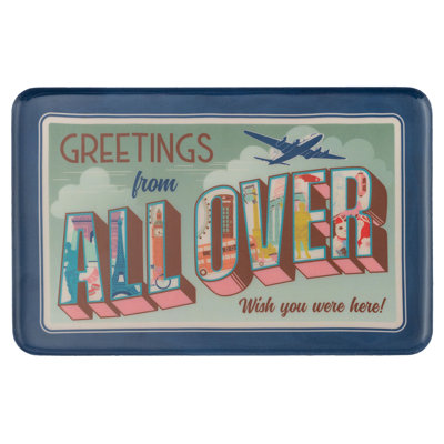 ENAMEL TRAYS LARGE RECTANGLE  GREETINGS
