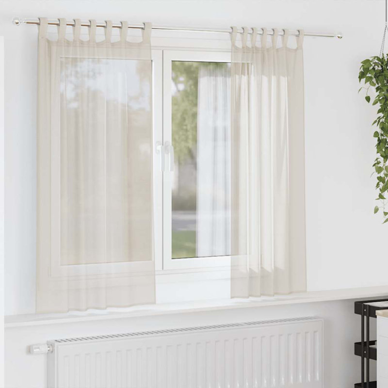 Semi Sheer Curtain Pair, Cream
