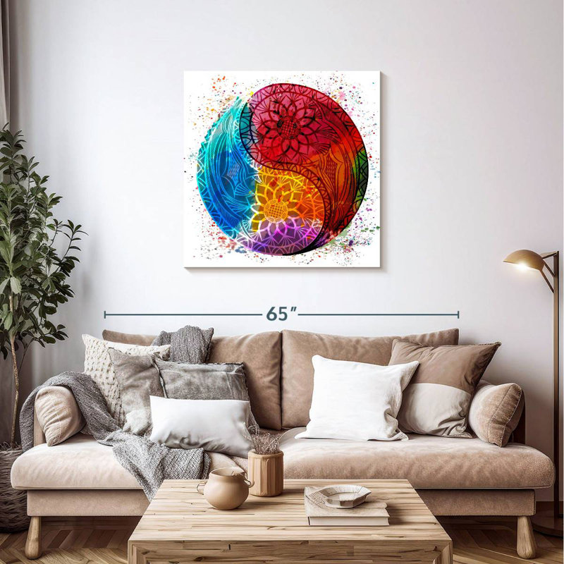 Kerrick Colorful Yin Yang Symbol, 36" H x 36" W