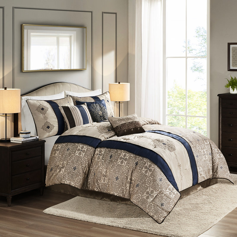 Couette bleu marine Queen - Garnissage 100 % tissu de literie