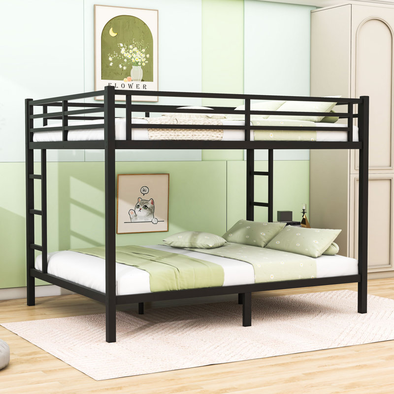 Bunk Bed With Dual Ladders And Underbed Storage, Black