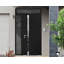 Porte d'entrée extérieure prémontée en acier Cynex 6777, inserts en acier inoxydable noir, style moderne, peint, largeur 91,4 cm x hauteur 203,2 cm, ouverture à gauche vers l'intérieur.-93484011-93484013-93484037