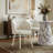 Modern 35" Round Faux Marble Dining Set with 4 Upholstered（Arm） Chairs-646060315