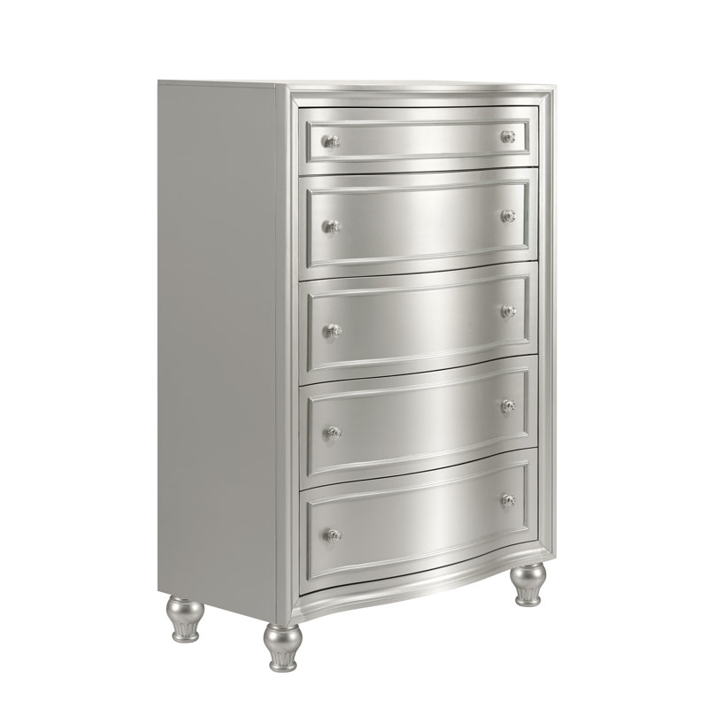 Marila Wood Vertical Chest, Gray