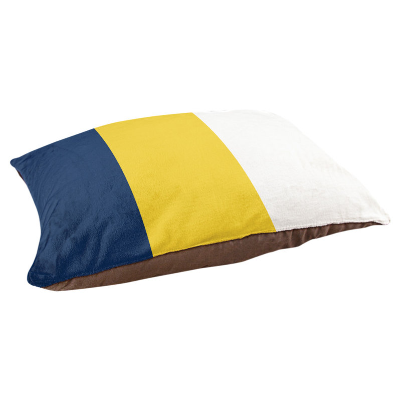 Coussin d'extérieur pour chien Florida Tribe, Medium (28" W x 18" D x 9.5" H), Navy Blue/Yellow/White