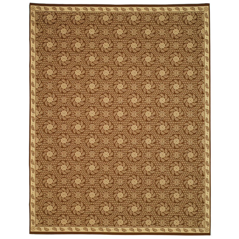 Pinwheel Martha Stewart Wool Pile Floral Rug in Pinecone, Rectangle 8'10" x 11'6"