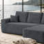 Canapé modulaire droit en tissu gris moelleux 68,1 x 36,2 x 24,8 po