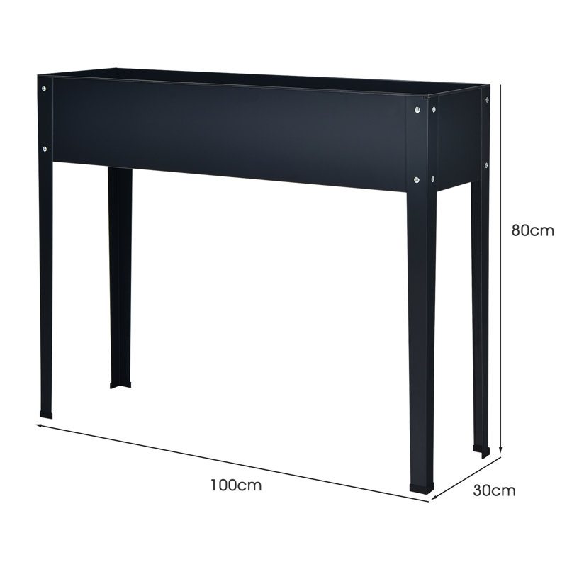 Ranier Wood Elevated Planter, Black