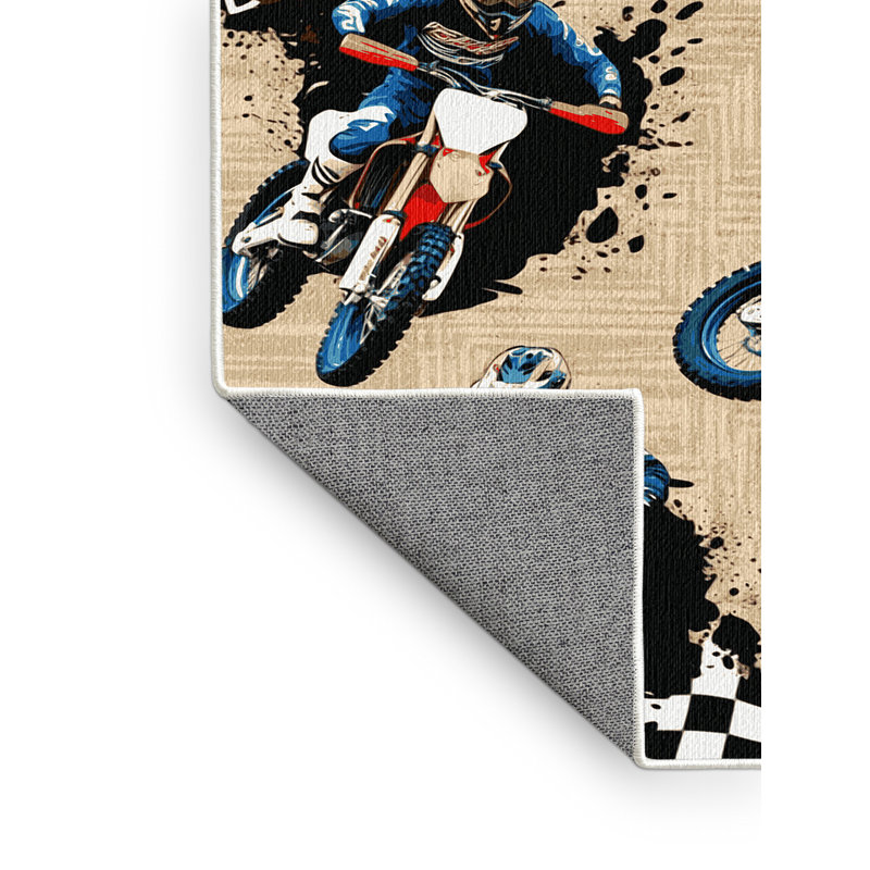  Tapis lavable Motocross Sports, Rectangle de 5 pi x 8 pi
