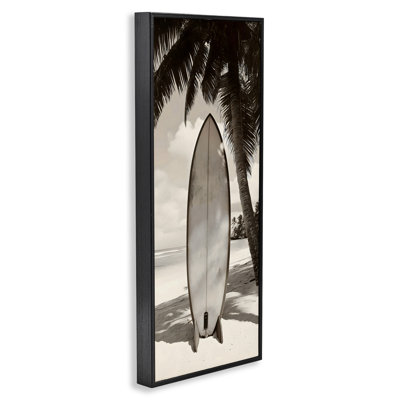 Monochrome Surf Paradise Framed Giclee, design by LSR Design Studio