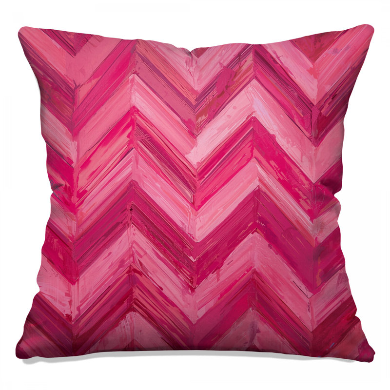 Coussins en zigzag rose, 20 po x 20 po
