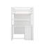 Lit mezzanine simple avec tiroirs, bureau et garde-robe-348677464