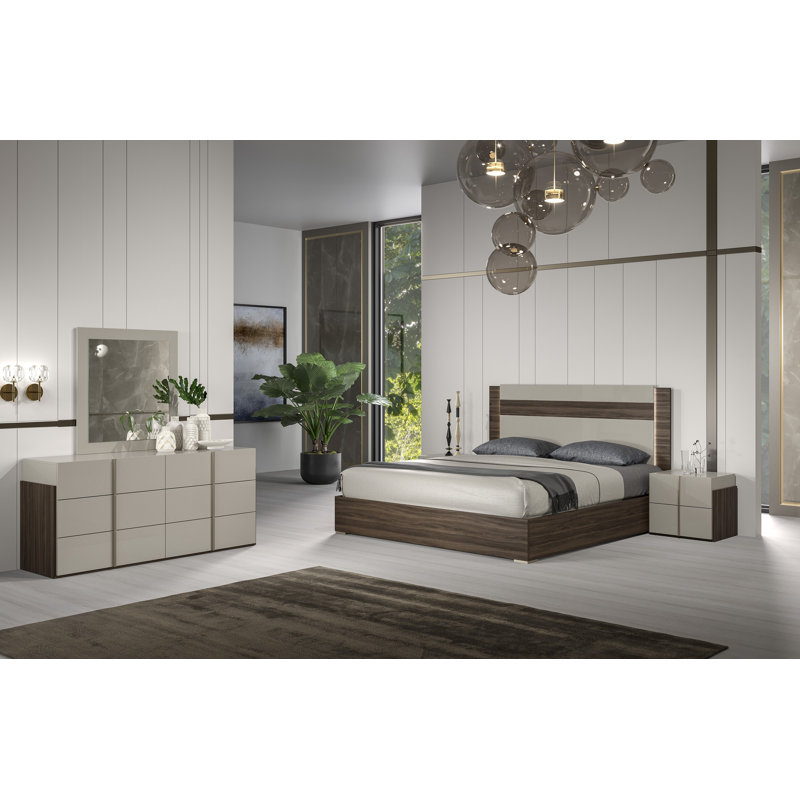 Aryna 4 Piece Collection Beige Bedroom Queen, Beige, Queen