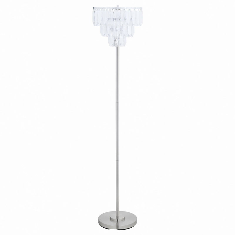 Lampe sur pied en métal chromé