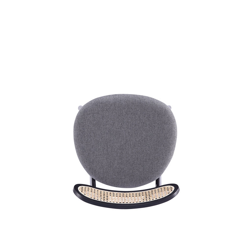High Gray Wood and Cane Side Chair