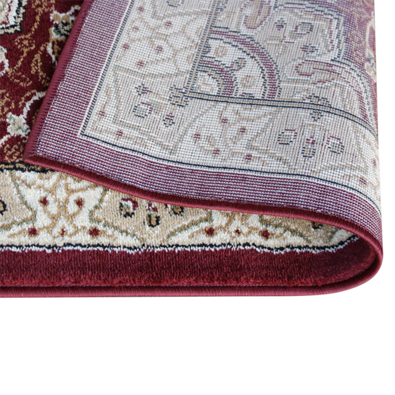 Tapis en oléfine de style persan Aleiya, Tapis de couloir 3 pi x 15 pi