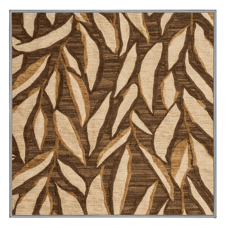 Washable Breadfruit Hawaiian Area Rug, Square 7'