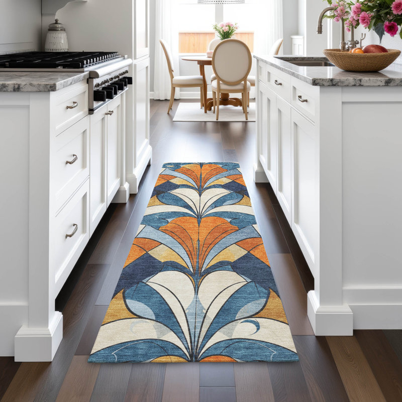 Machine Washable Indoor/Outdoor Arline ACN2174 Modern Rug, Runner 2'3" x 7'6"