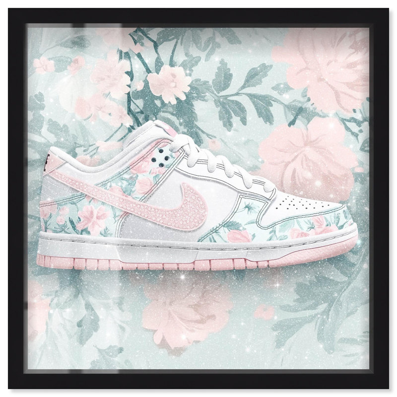 Art mural Sneaker par Dicat, H 13 po x l 13 po, Noir