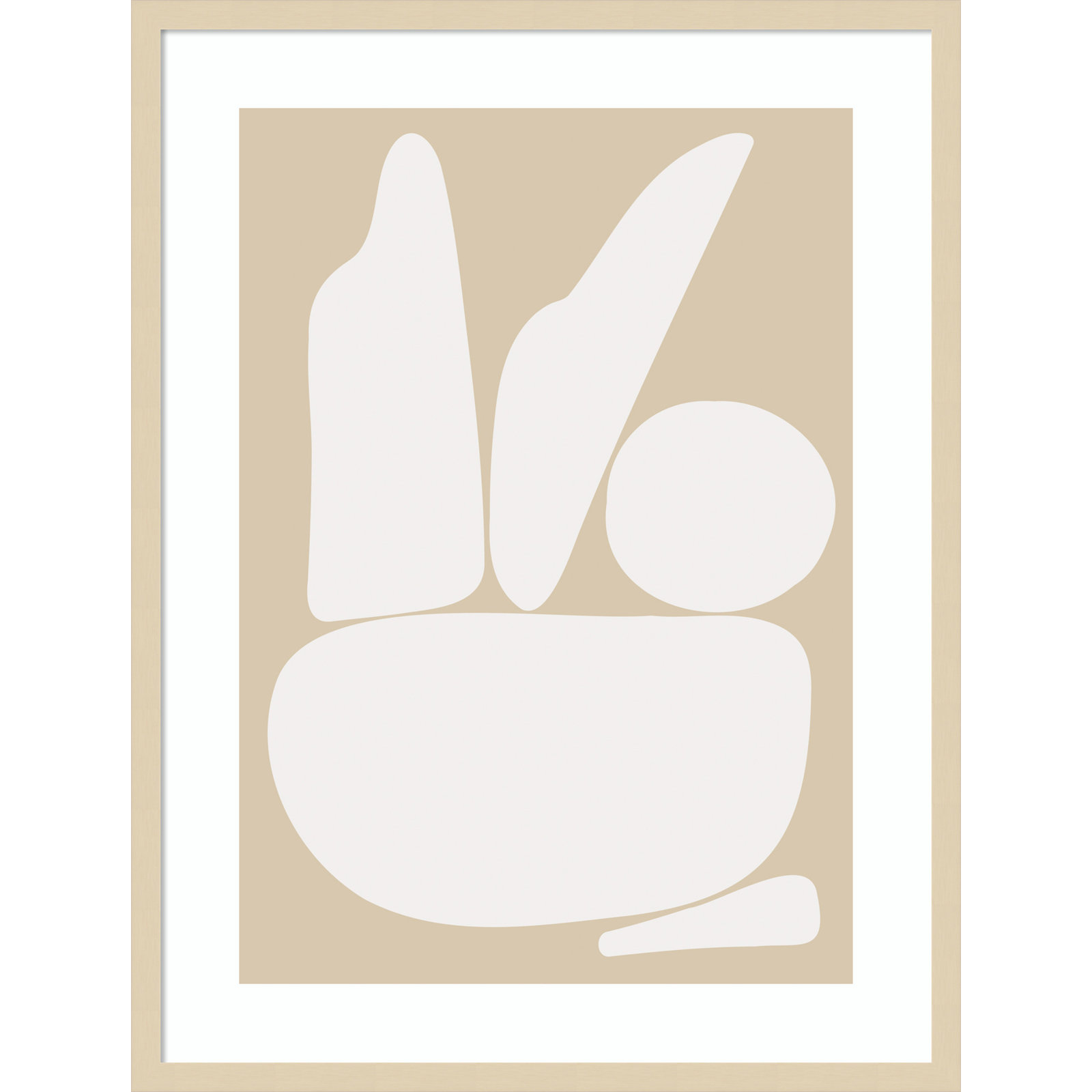 Zen Rock Garden Neutral by The Creative Bunch Studio, Brown Framed, 33" H x 25" W