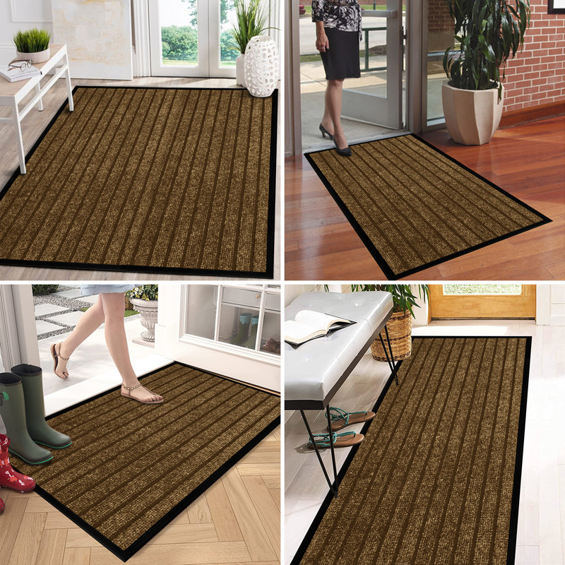 High Quality Non-Slip Indoor/Outdoor Door Mats, Brown, 50cm W x 80cm L