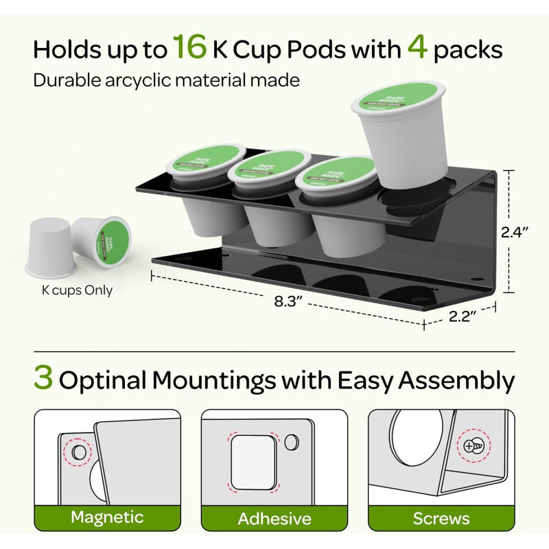 Acrylic Coffee Pods Organizer Stand Magnetic