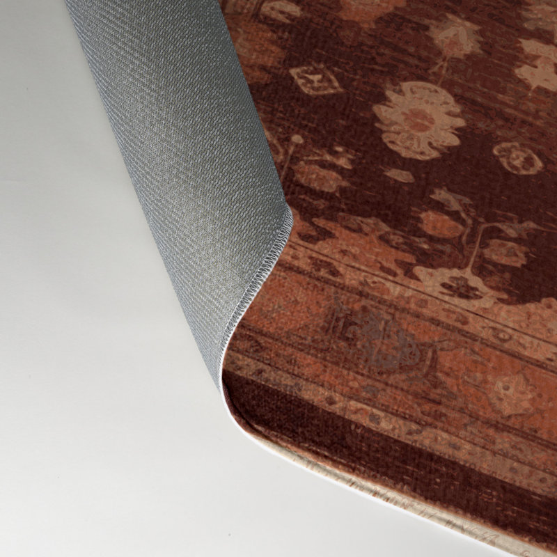 Tapis intérieur et extérieur brun Overdyed, Rectangulaire 3 pi x 5 pi