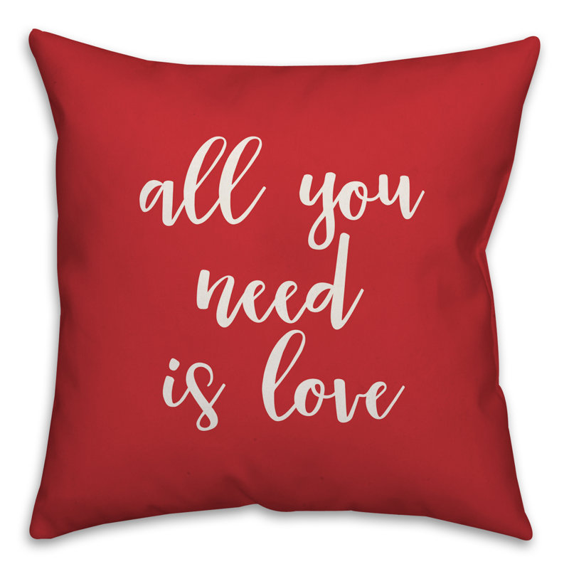  Coussin «All You Need is Love», Rouge / Blanc, Housse de coussin