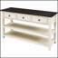 Console rétro avec deux tablettes ouvertes et tiroirs, structure en bois de pin massif pour la vie moderne (espresso et beige)-313731359-313731345