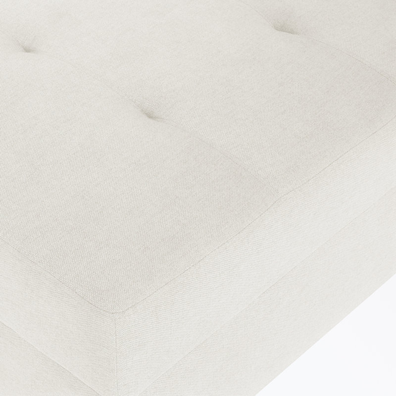 Anjuman Upholstered Ottoman, Ivory Polyester, Ivory 