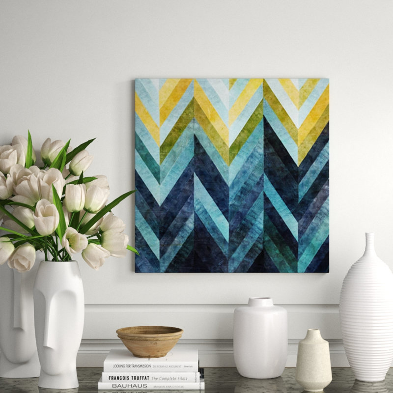 Indigo Impression I Print by Sofia Fox, Glass Coat, 24" H x 24" W x 1.5" D