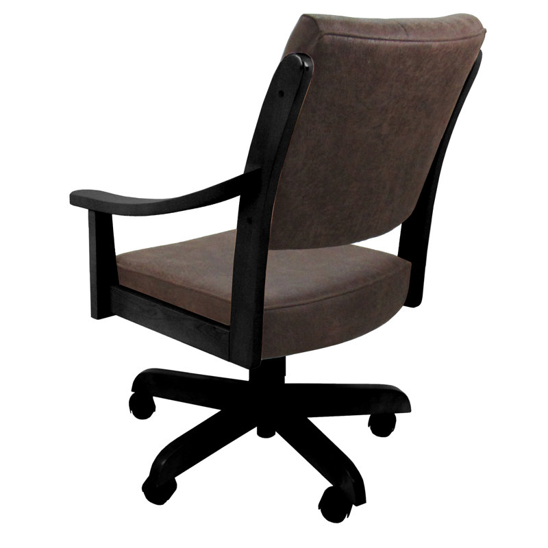 Casa Solid Wood Dining Caster Chair, Northwest Whiskey, Black