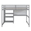 Lit mezzanine double confortable avec tablettes, bureau, tableau d'écriture en bois gris. Avec pour des espaces pratiques. Construire et pin. Aucune fondation nécessaire. L 79,5 po x l 57 po x H 65 po-812211490