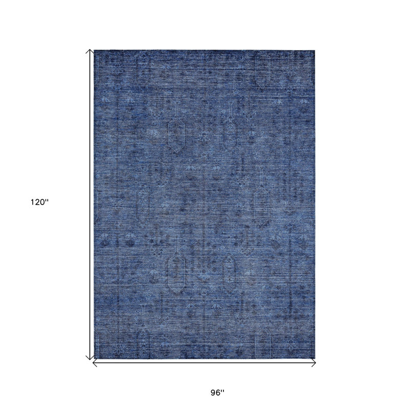 Tapis intérieur / extérieur lavable bleu marine et bleu du sud-ouest 8 pi x 10 pi HomeRoots
