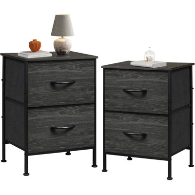 Table de chevet moderne en métal l 15,7 po avec 2 tiroirs, table de chevet avec cadre robuste pour petit espace