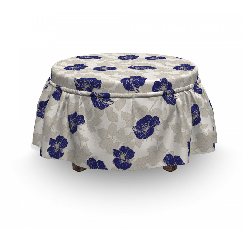 Housse pour repose-pieds de roses pour chien fleuri