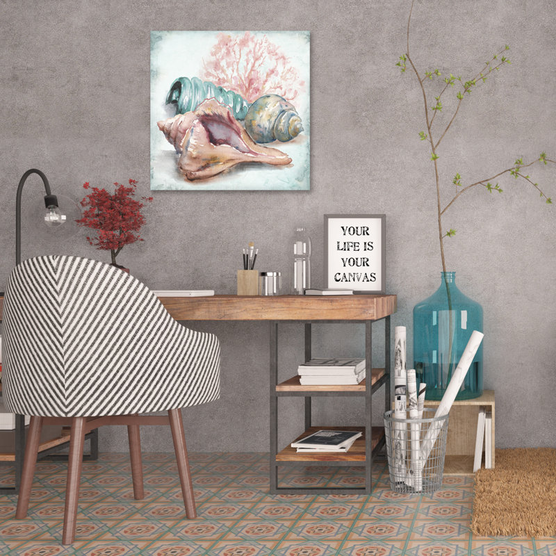 «Sea Shells III» par Tre Sorelle Studios - reproduction sur toile, H 24 po x l 24 po