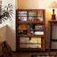 Bibliothèque standard en bois massif noyer moderne-1894500628