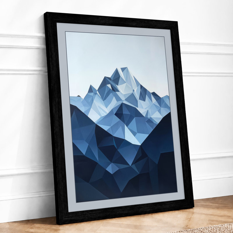 Crystalline Peak Geometric - Print, A1 - 84.1 x 59.4 cm, Black
