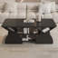 Table basse rectangulaire avec 6 espaces de rangement indépendants - Design géométrique moderne, noir-631769742
