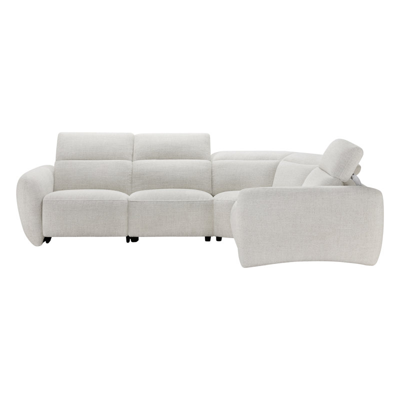 Canapé modulaire inclinable électrique 4 pièces Astro, Polyester blé Nathan