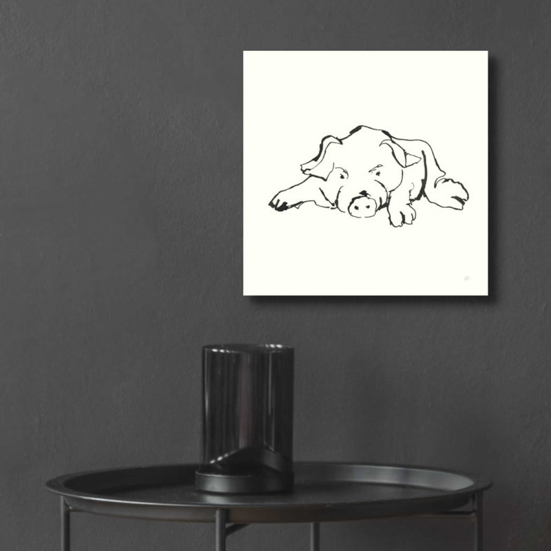 «Line Pig I» par Chris Paschke sur plastique / acrylique, H 12 po x l 12 po x P 0,13 po