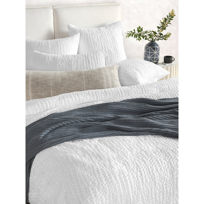 Claire Natural Standard Sham, Euro, White