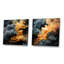 Ensemble de 2 reproductions d'art sur toile abstraites gris et orange-1629013868-1629013864
