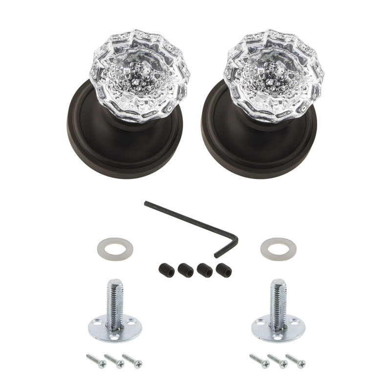 Classic Rosette with Crystal Door Knob, Oil-Rubbed Bronze
